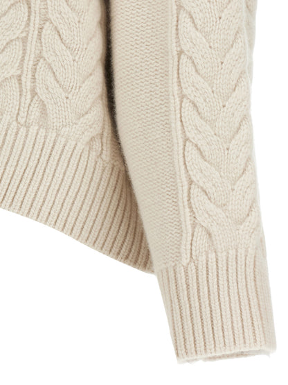 Yves Salomon White Wool Cardigan