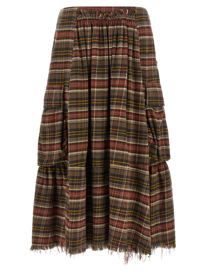R13 Brown Cotton Mini Skirt