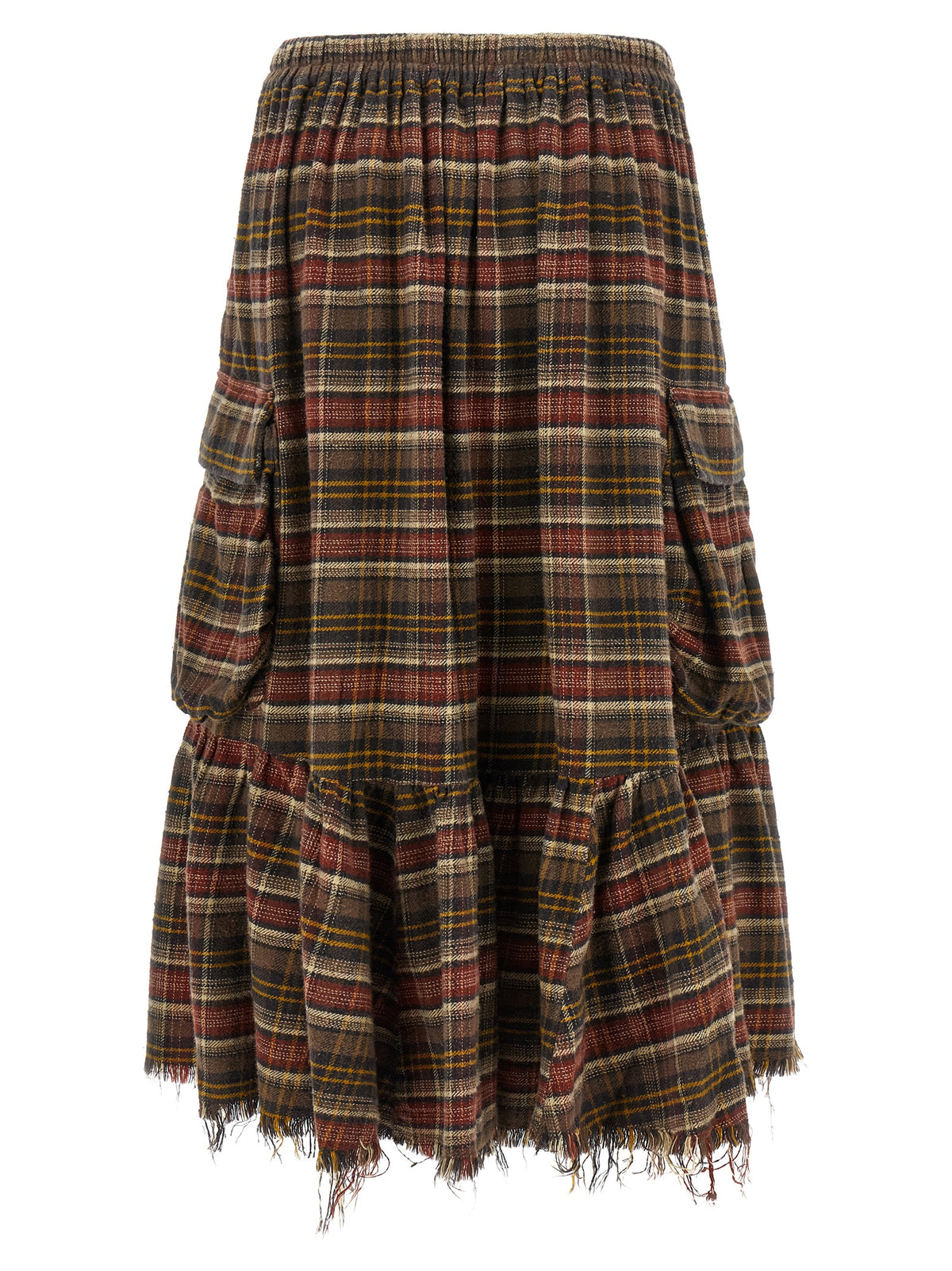 R13 Brown Cotton Mini Skirt