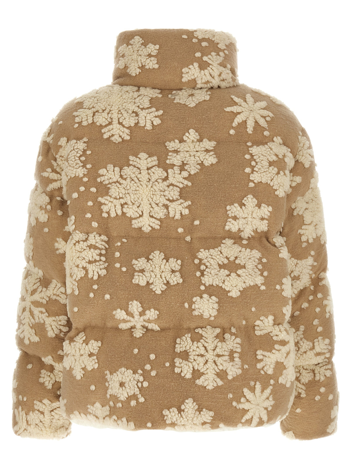 Puffer Jacket by Herno for women in polyester acrylic beige & jacquard features a city-ready silhouette, detailed with insulated and a city-ready high-neck neckline.