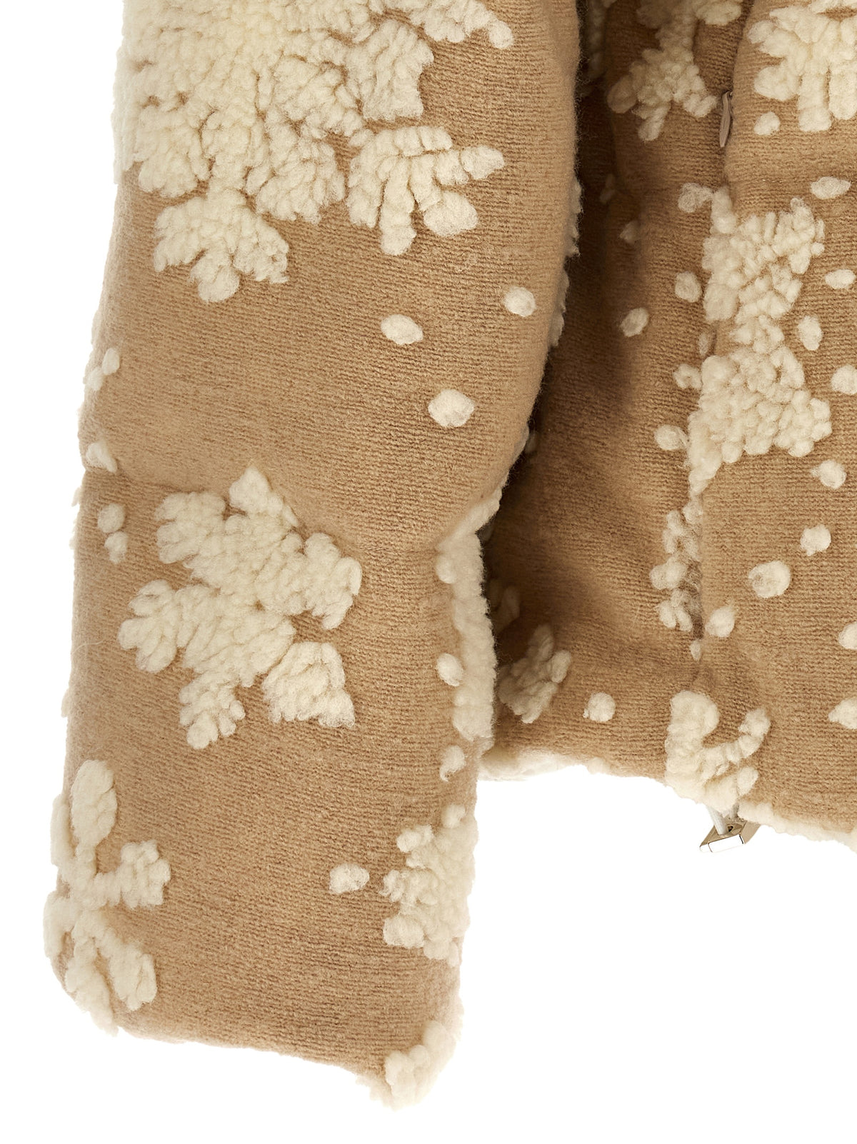 Puffer Jacket by Herno for women in polyester acrylic beige & jacquard showcases a bohemian silhouette, artfully detailed with a bohemian high-neck neckline and signature insulated for a truly bohemian finish.