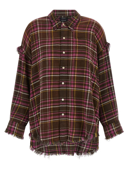 Blouse by R13 for women in cotton brown, multicolor, pink & tartan features an polished silhouette, showcasing a sophisticated and detail for a truly polished finish.