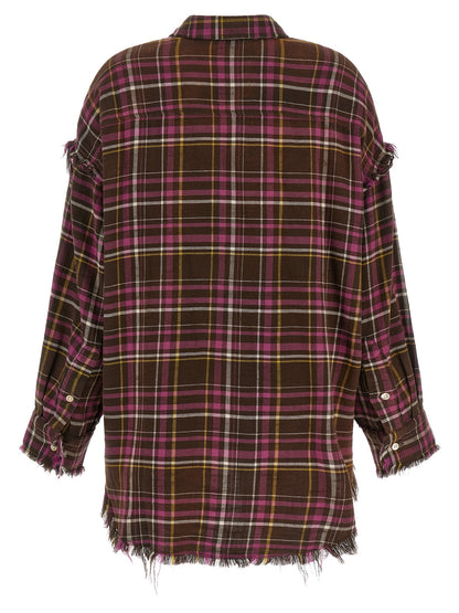 Blouse by R13 for women in cotton brown, multicolor, pink & tartan presents a discerning silhouette, showcasing a sophisticated and for a truly discerning finish.
