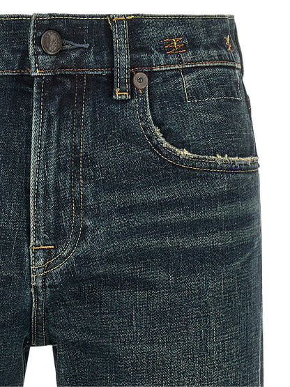 R13 Blue Cotton Straight-Leg Jeans