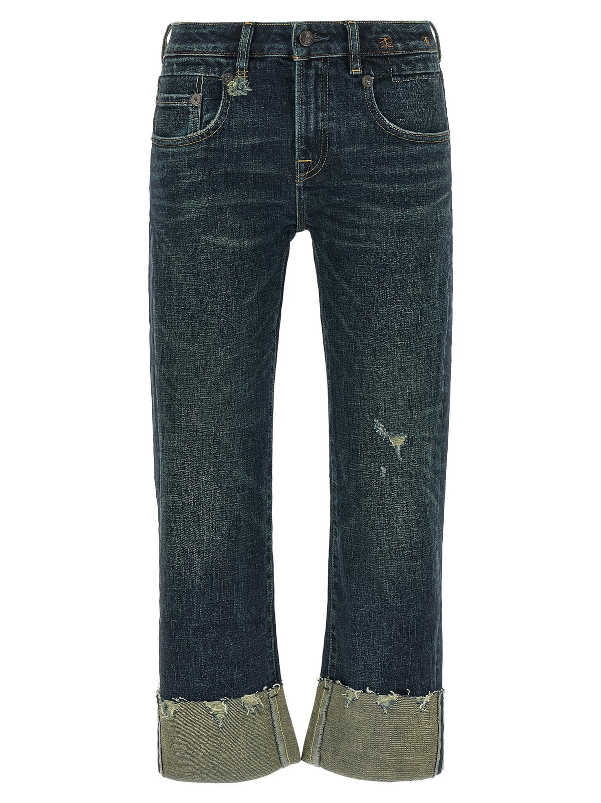 R13 Blue Cotton Straight-Leg Jeans