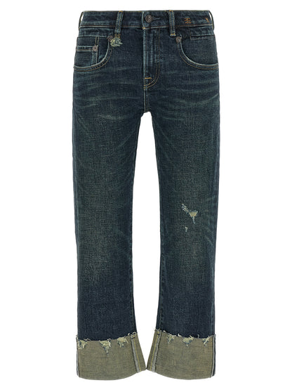 R13 Blue Cotton Straight-Leg Jeans