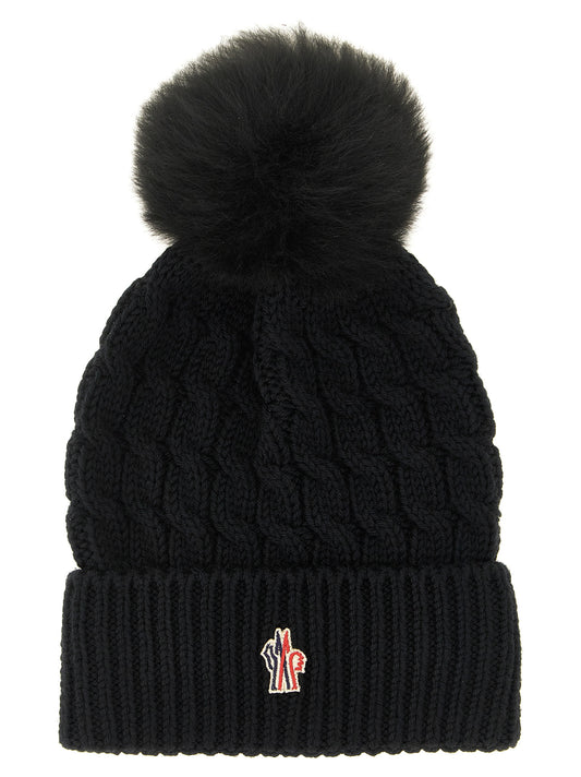 Moncler Grenoble Black Virgin Wool Beanie