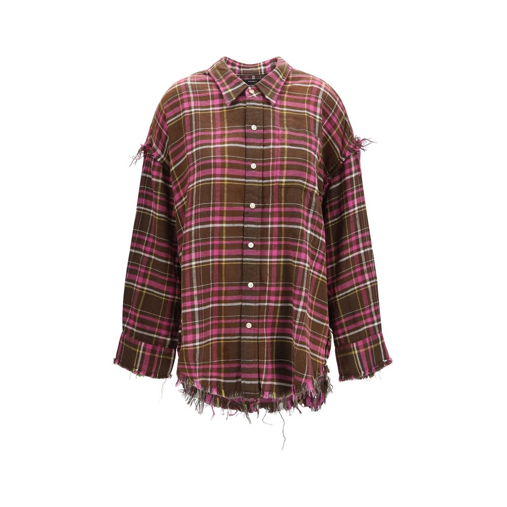 Shirt by R13 for women in cotton brown & patterned, featuring a nuanced and nuanced asymmetric neckline for a sophisticated finish.