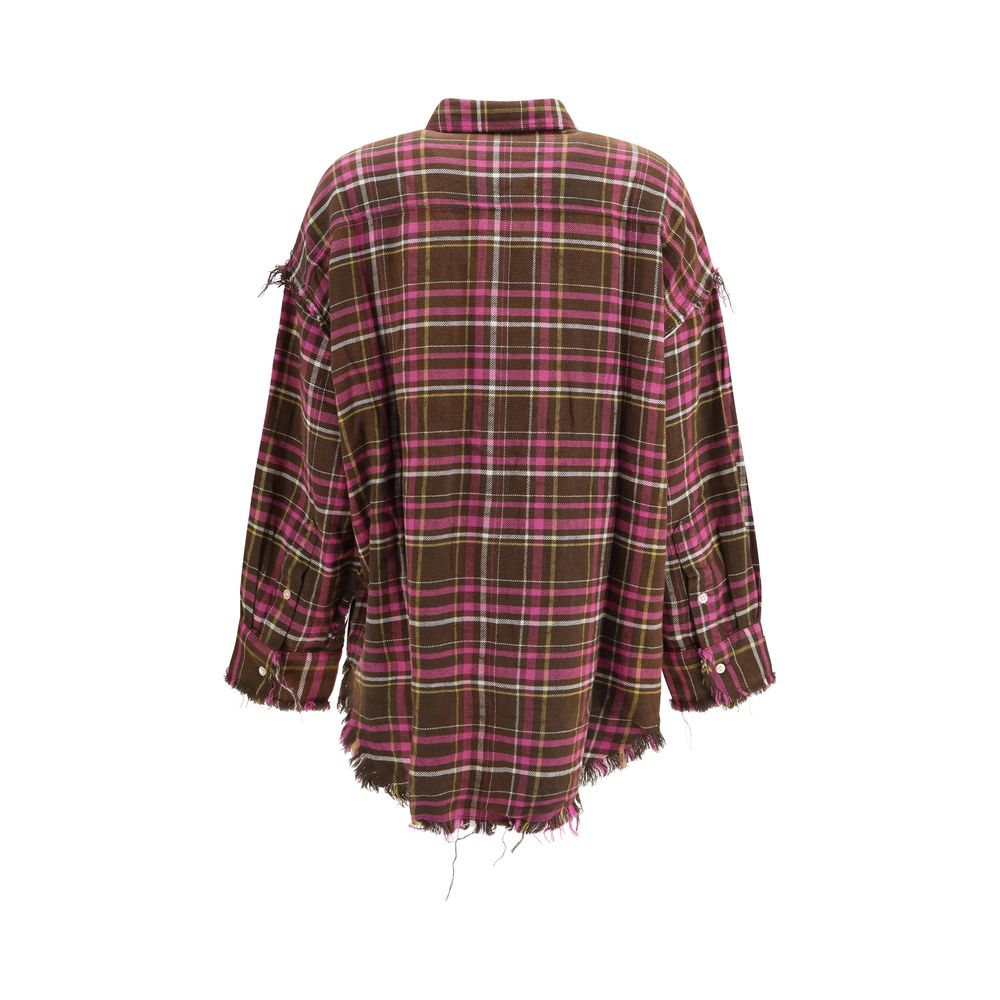 Shirt by R13 for women in cotton brown & patterned presents a discerning silhouette, showcasing a sophisticated asymmetric neckline and for a truly discerning finish.