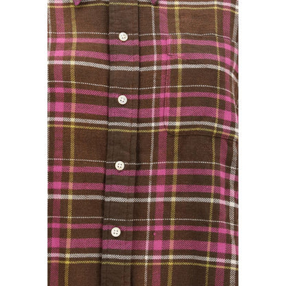 Shirt by R13 for women in cotton brown & patterned showcases a sleek silhouette, elegantly detailed with a sleek and for a sleek finish.