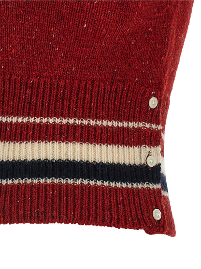 Thom Browne Red Wool Sleeveless Jacket
