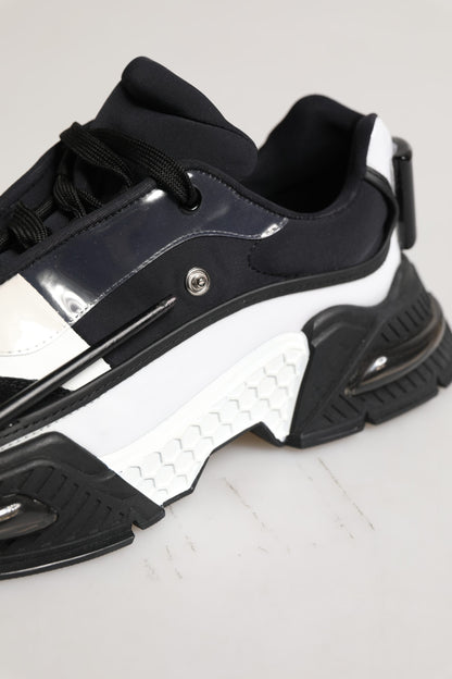 Dolce & Gabbana White Black Logo Airmaster Men Sneakers Shoes