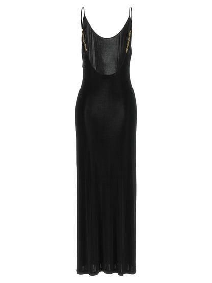Saint Laurent Black Viscose Long Dress
