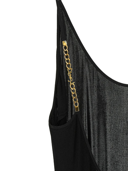 Saint Laurent Black Viscose Long Dress