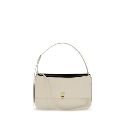 Small Shoulder Clutch Bag by Ferragamo for women in bos taurus calfskin leather beige & signature features a enviable silhouette, showcasing a secure buckle, ample external-pockets, and enviable shoulder-strap for a enviable finish.