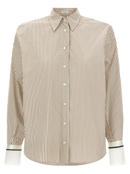 Brunello Cucinelli Beige Cotton Blouse