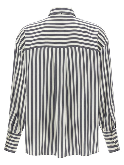 Brunello Cucinelli Gray Silk Blouse