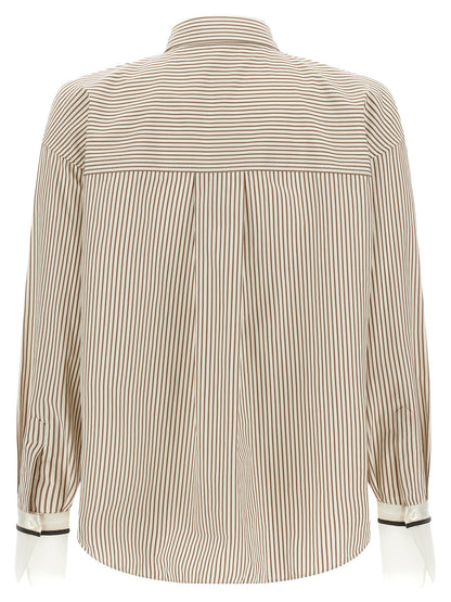 Brunello Cucinelli Beige Cotton Blouse