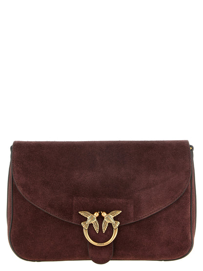 PINKO Bordeaux Calfskin Crossbody Bag