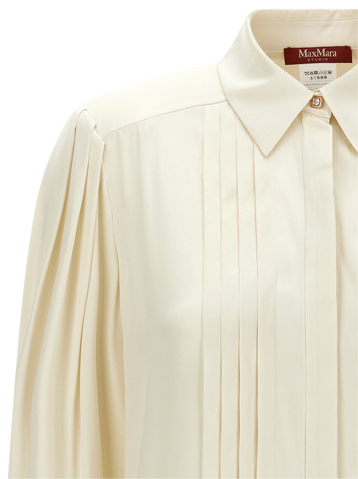 Blouse by Max Mara for women in silk gold & white presents a discerning silhouette, showcasing a sophisticated and for a truly discerning finish.