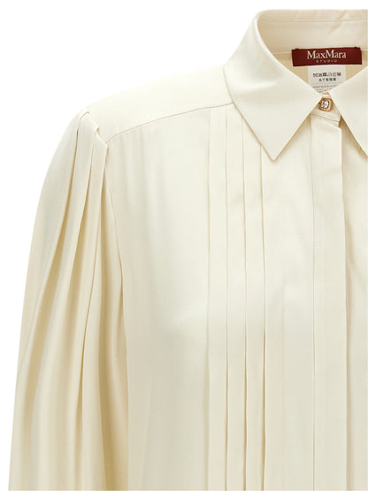 Blouse by Max Mara for women in silk gold & white presents a discerning silhouette, showcasing a sophisticated and for a truly discerning finish.