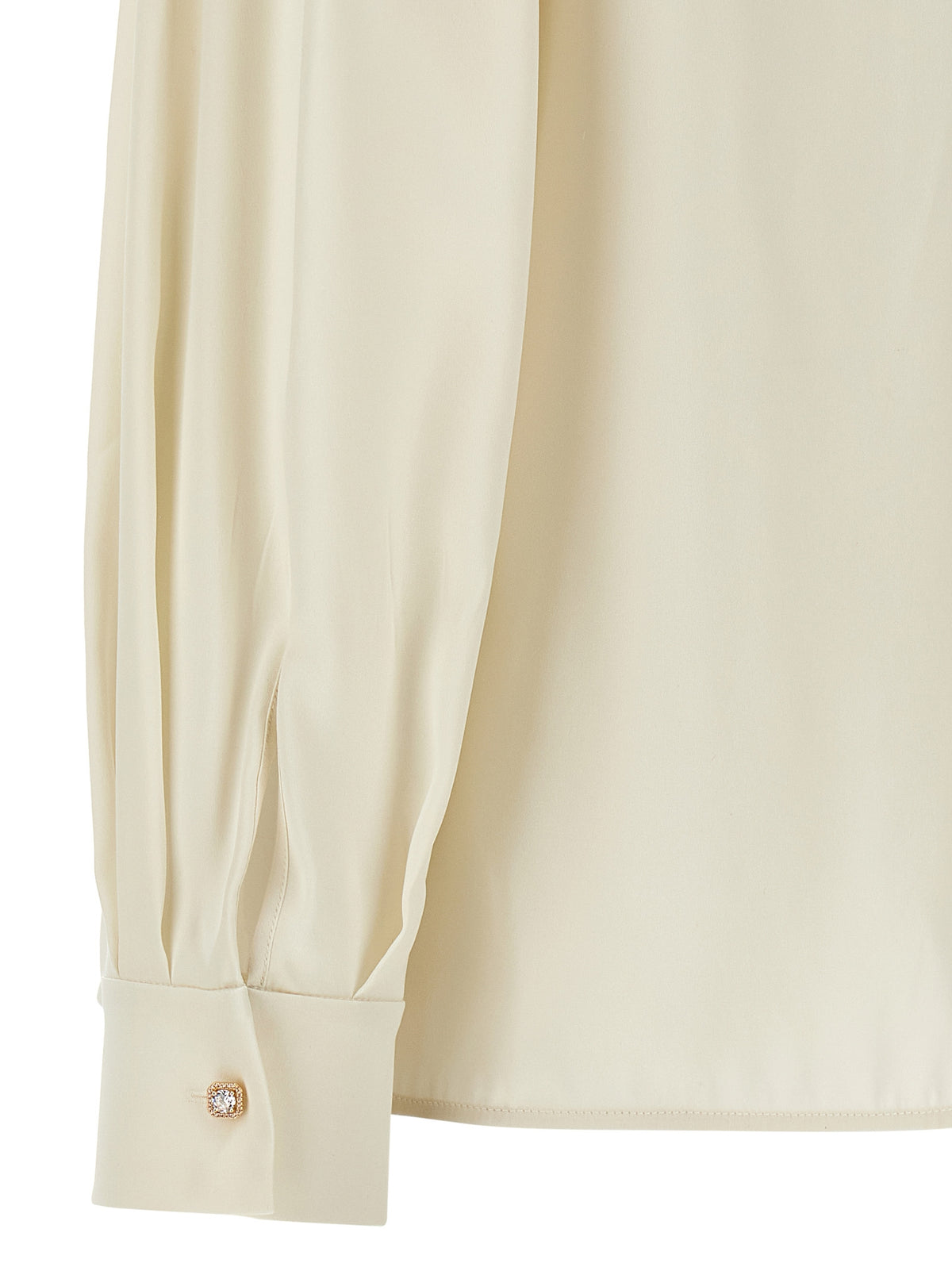 Blouse by Max Mara for women in silk gold & white showcases a sublime silhouette, artfully detailed with a sublime and for a sophisticated, sublime finish.