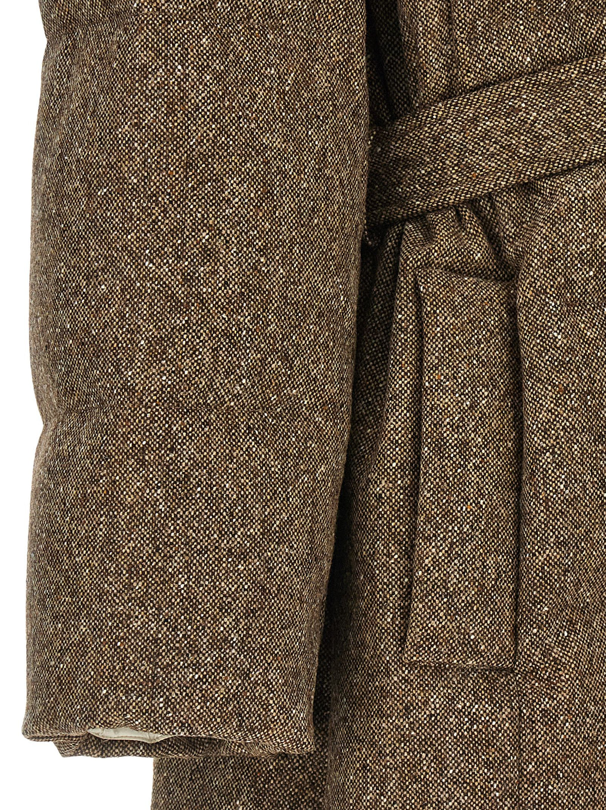Hooded Puffer Jacket by Brunello Cucinelli for women in polyamide & virgin wool brown features an on trend silhouette, showcasing refined hooded & insulated and a sophisticated for a truly on trend finish.