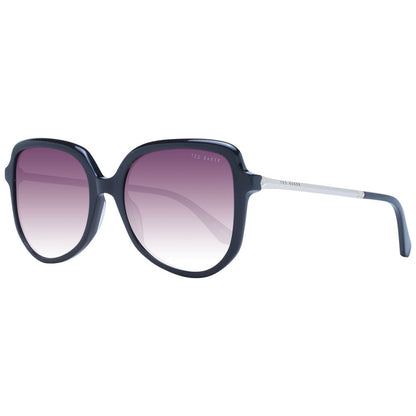 Sunglasses by Ted Baker for women in gradient, black & pink showcases a ethereal silhouette, featuring black coloured frame butterfly full-rim frame design with category-3-dark-tint gradient lens for a ethereal finish.