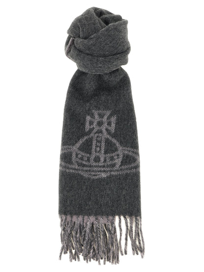 Vivienne Westwood Gray Wool Scarf