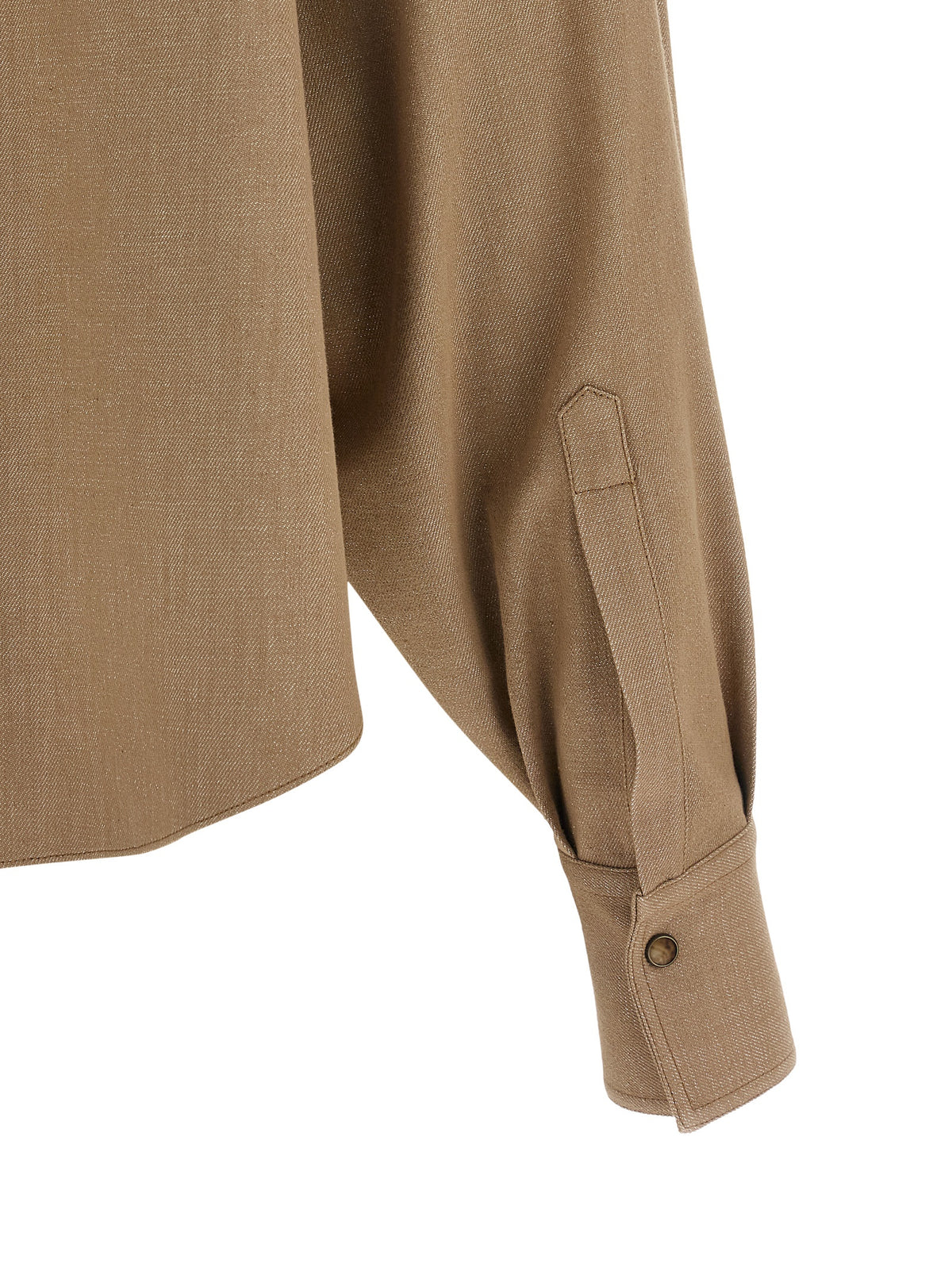 Blouse by Brunello Cucinelli for women in cotton denim polyamide & polyester beige, camel & horn presents a discerning silhouette, showcasing a sophisticated and for a truly discerning finish.