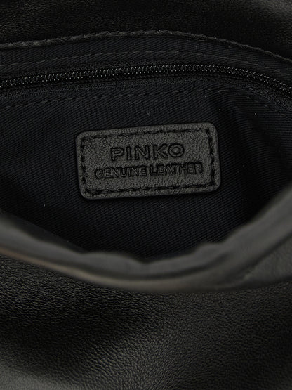 PINKO Black Lambskin Clutch Bag