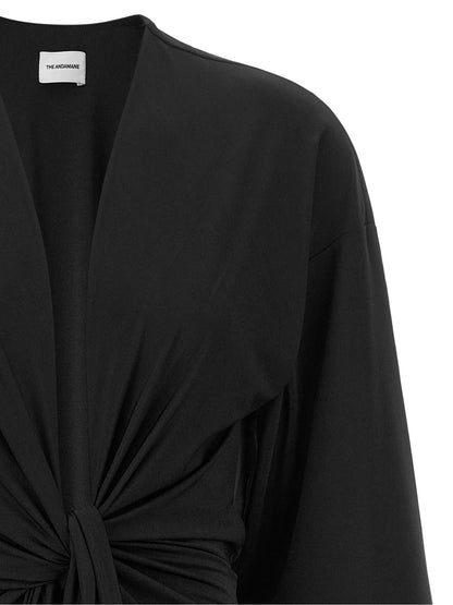 The Andamane Black Polyester Short Dress