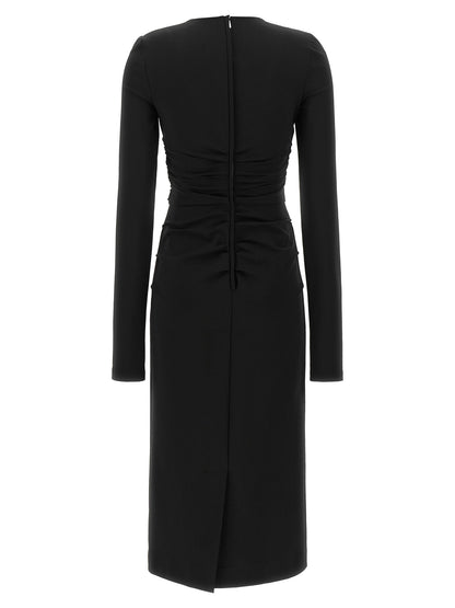 Dolce & Gabbana Black Viscose Midi Dress
