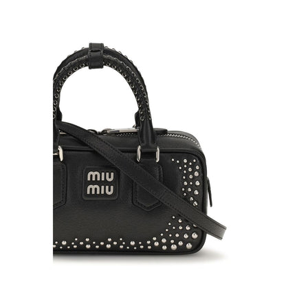 Miu Miu Black Calf Leather Bos Taurus Shoulder Bag