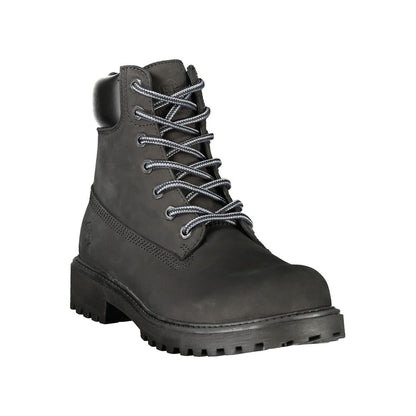 Lumberjack Black Leather Mens Sneaker
