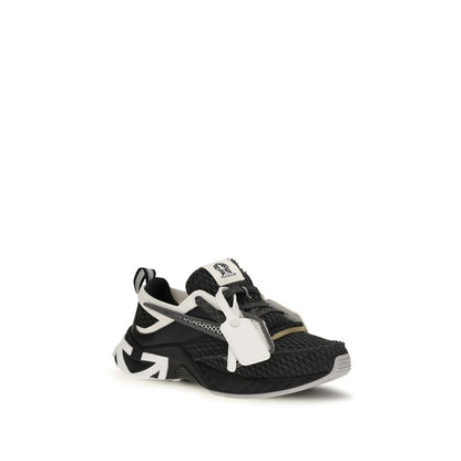 Athletic Sneakers by Off-White for men in polyester & rubber black, white & signature features an exquisite silhouette, showcasing the premium athletic style of the Men's Athletic Polyester & Rubber Sneakers with an exquisite finish.