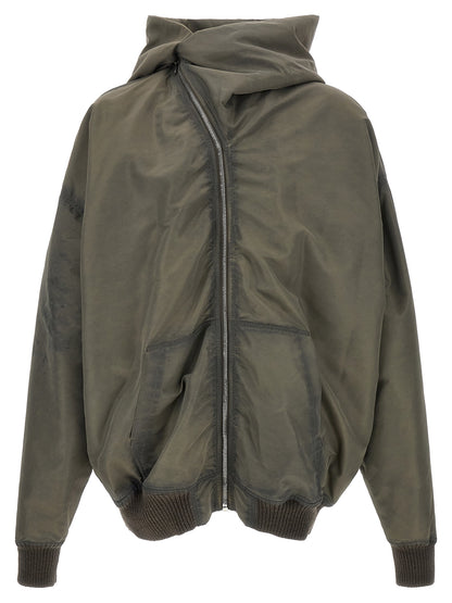 Rick Owens Gray Nylon Shell Jacket