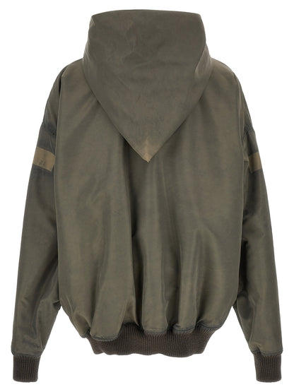 Rick Owens Gray Nylon Shell Jacket