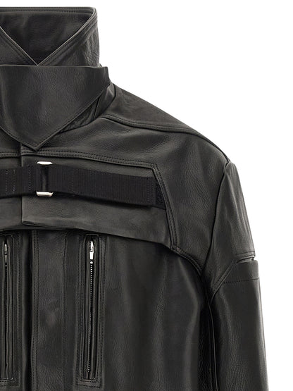 Rick Owens Black Calfskin Leather Jacket
