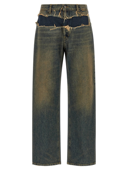 Maison Margiela Blue Cotton Straight-Leg Jeans