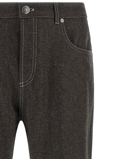 Brunello Cucinelli Gray Virgin Wool Casual Pants