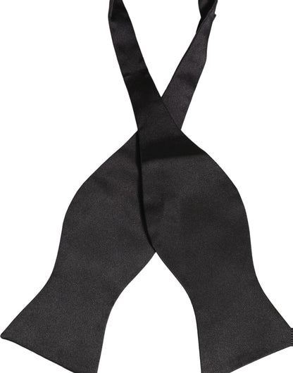 Dolce & Gabbana Men Black 100% Silk Adjustable Neck Papillon Bow Tie