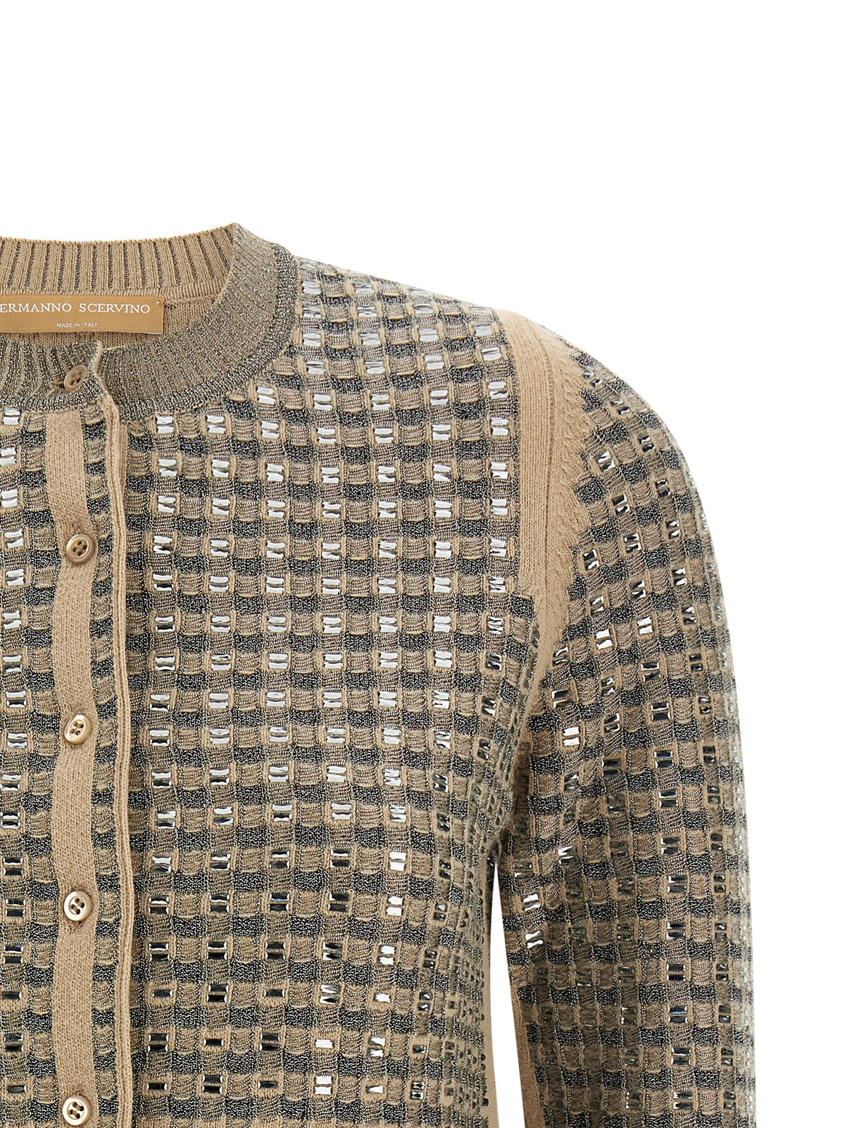 Ermanno Scervino Beige Virgin Wool Cardigan