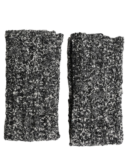 Dolce & Gabbana Sleeves Black Wool Blend Knitted Warmer Arm