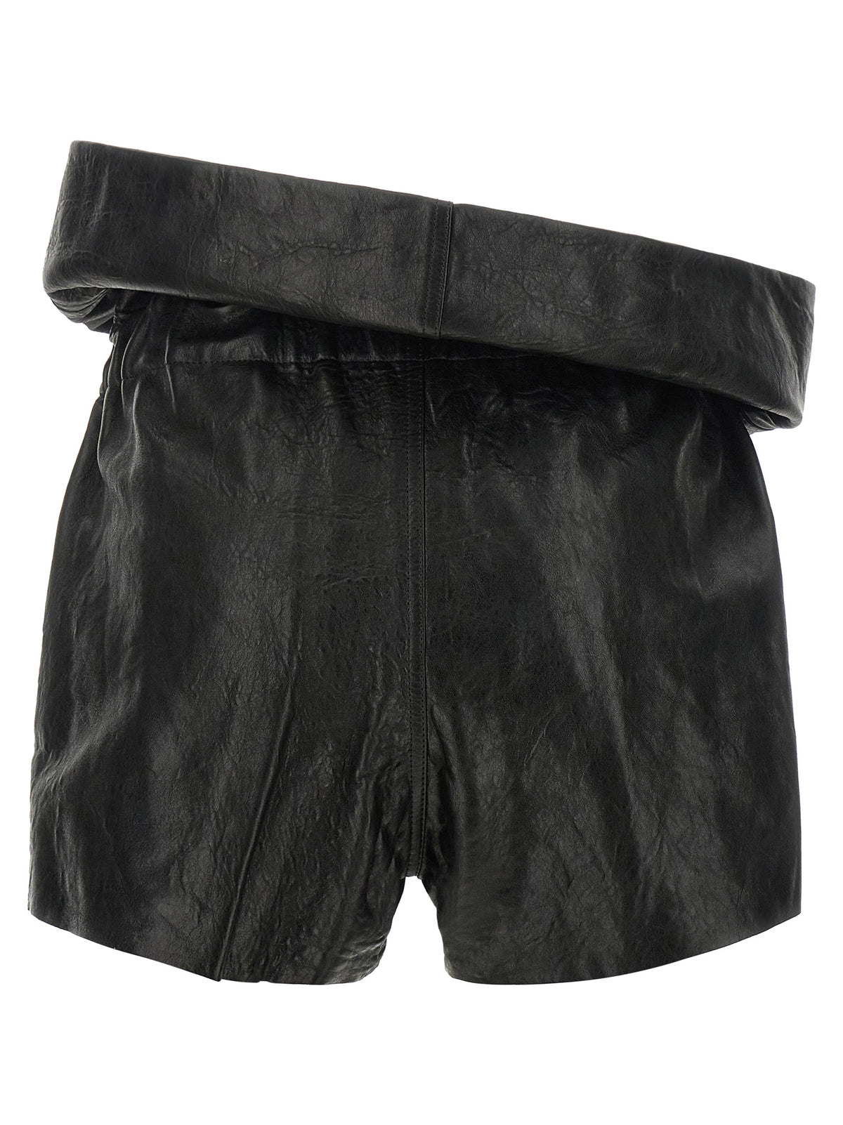 Rick Owens Black Lamb Leather Bermuda Shorts