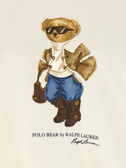 Activewear Sweatshirt by Polo Ralph Lauren for women in polyester cotton canvas cream, white & signature presents a dynamic silhouette, featuring a dynamic and detailed with functional .