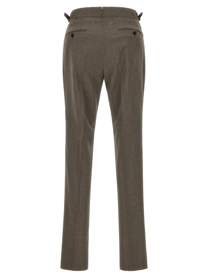 Pal Zileri Brown Wool Dress Pants