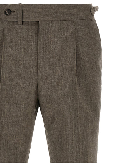Pal Zileri Brown Wool Dress Pants