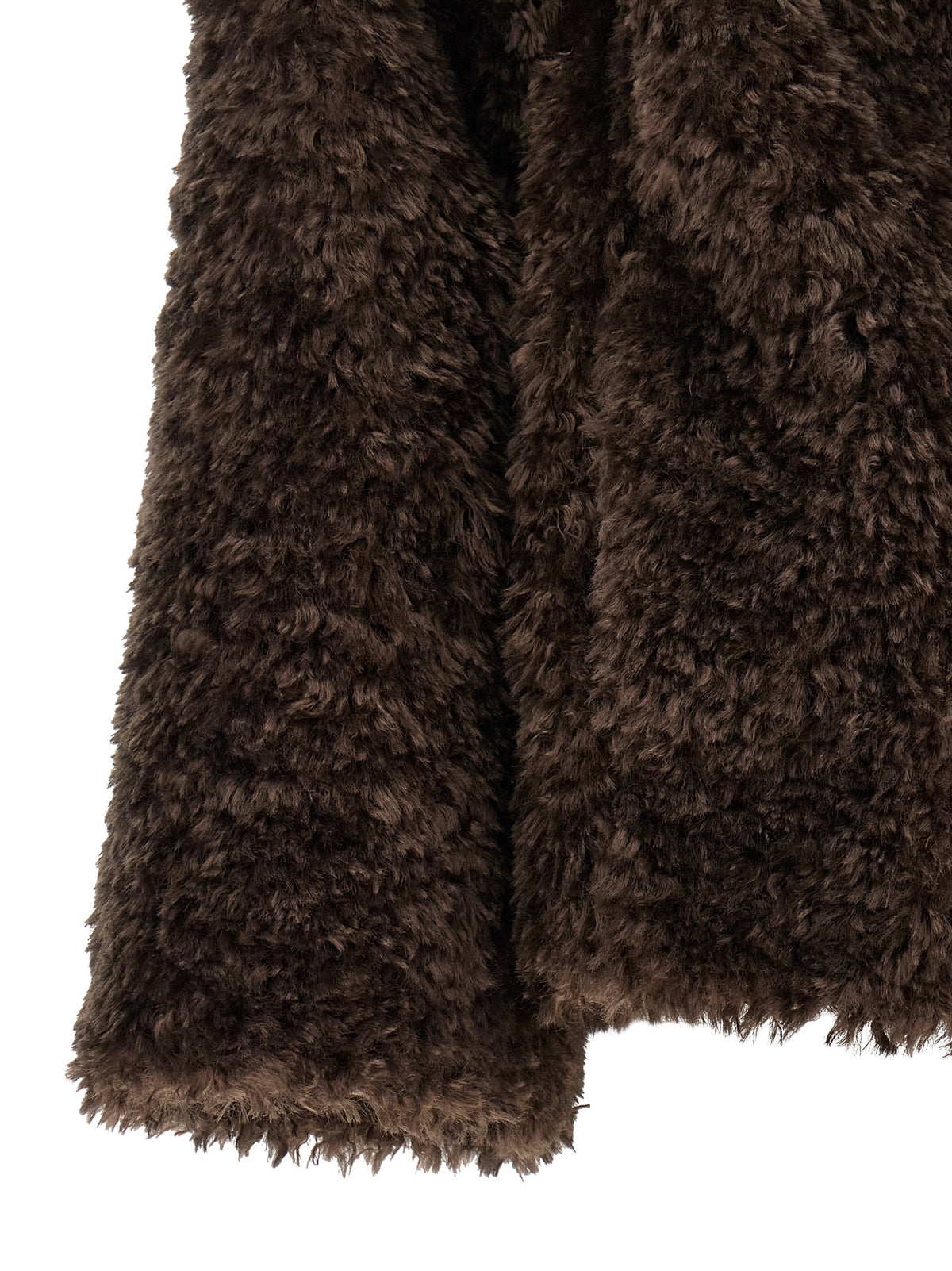 Overcoat by Herno for women in polyester faux fur brown features a contemporary silhouette showcasing a contemporary and refined for a sophisticated finish.