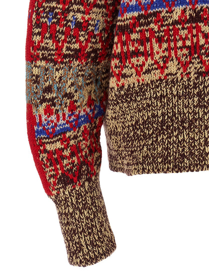 Cardigan by Dries Van Noten for women in cashmere wool horn, multicolor, patterned & jacquard showcases a captivating silhouette, artfully detailed with a captivating and for a truly sophisticated captivating look.